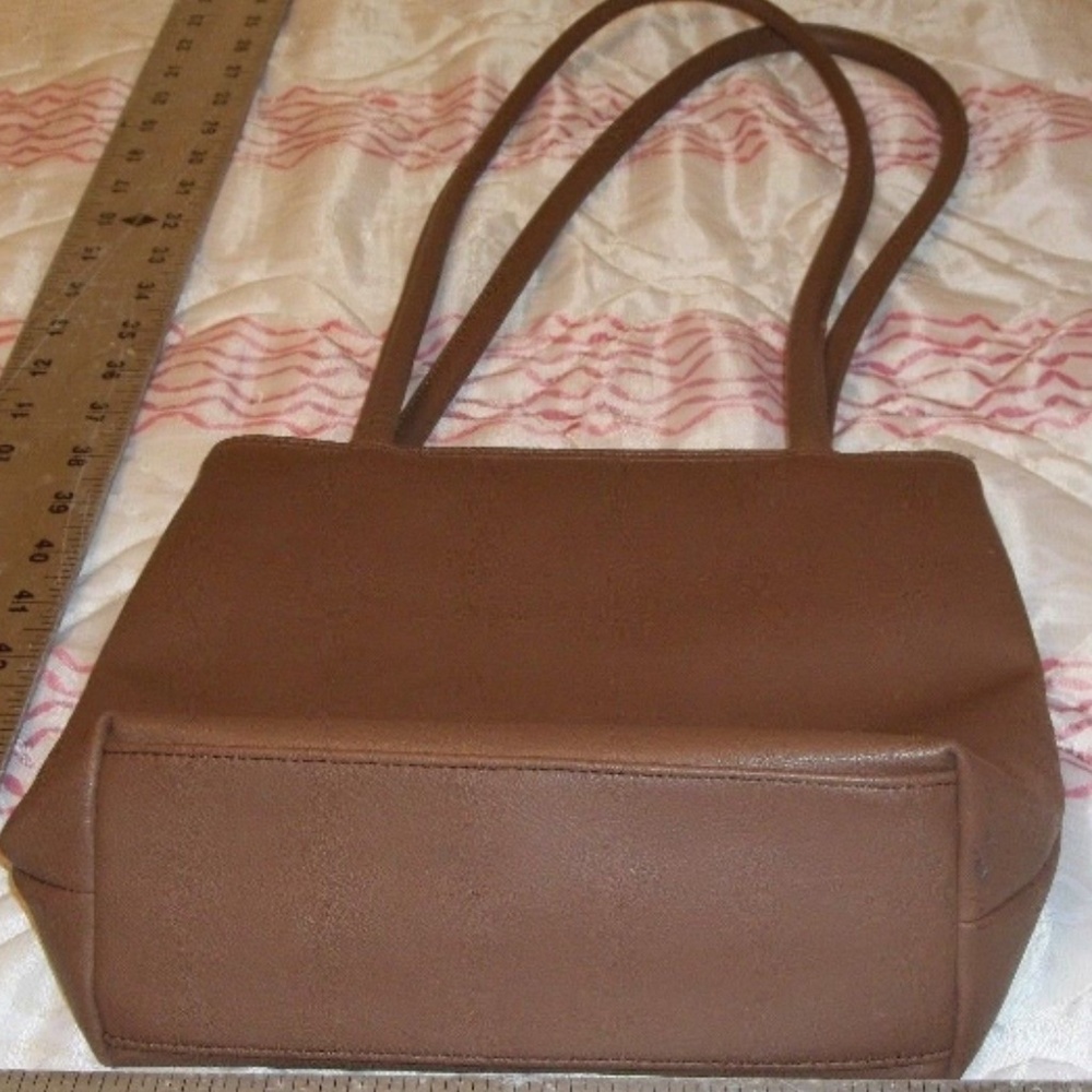 Hillard & Hanson Brown Leather Double Strap Bag - Picture 2 of 8
